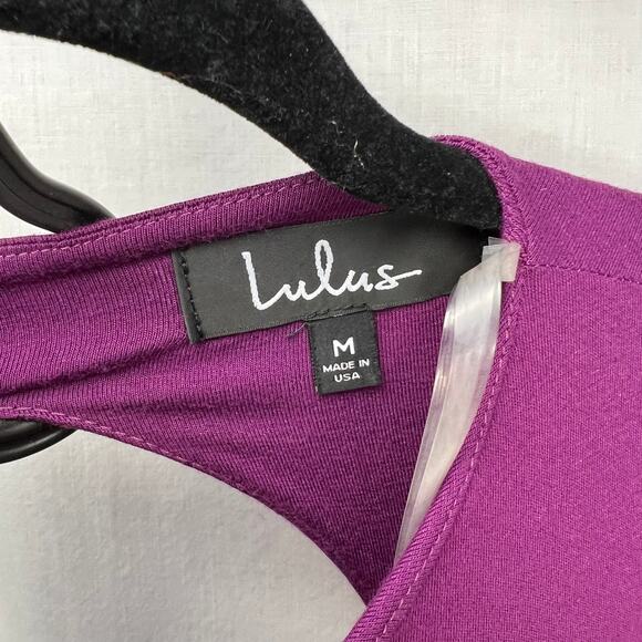 NWT Lulu’s Purple 3/4 Sleeve Open Back Dress Size Medium - Picture 6 of 7